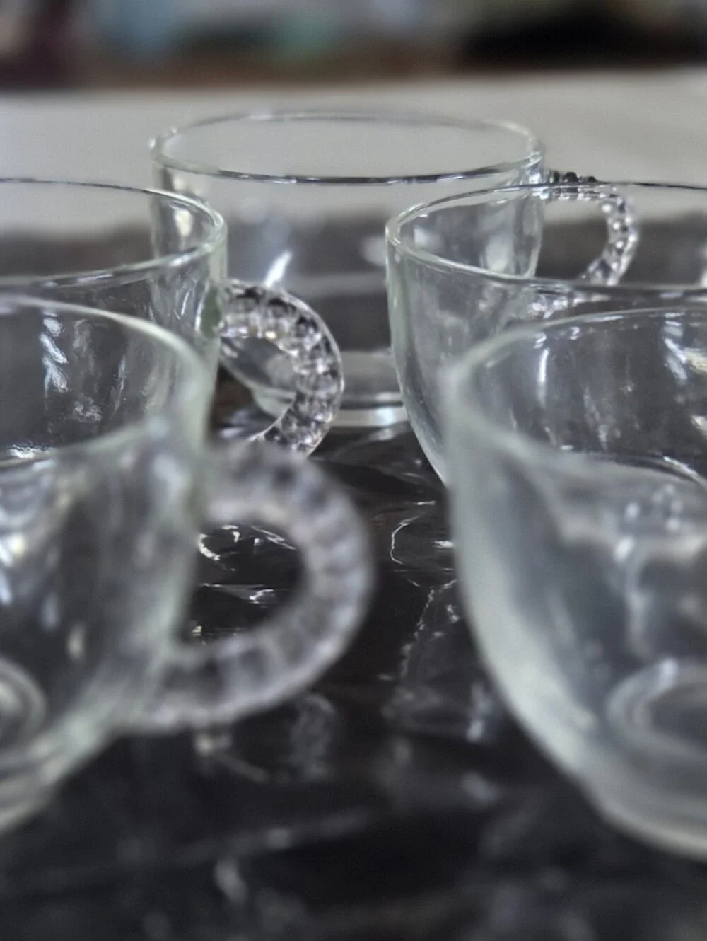 Vintage Federal Glass Homestead Wheat Snack Cups, Set 5